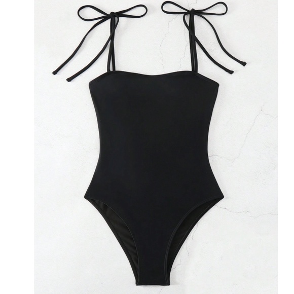 Shoulder Tie Criss Cross Back Monokini One Piece Swimsuit - Picture 5 of 8